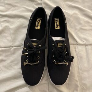 Keds Black Sneakers with Gold Accents
